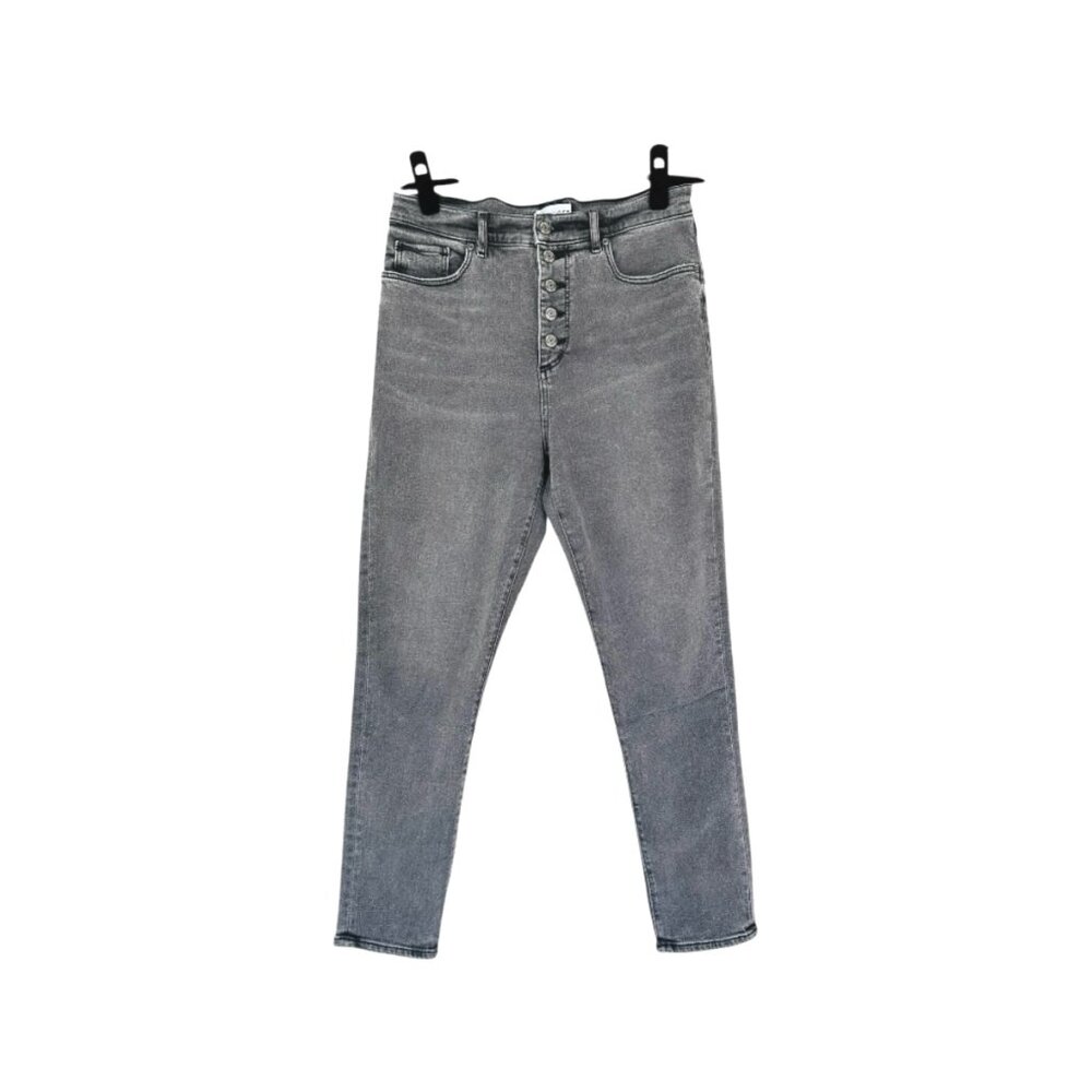 LOFT Button Front High Rise Skinny Jeans - Picture 2 of 7
